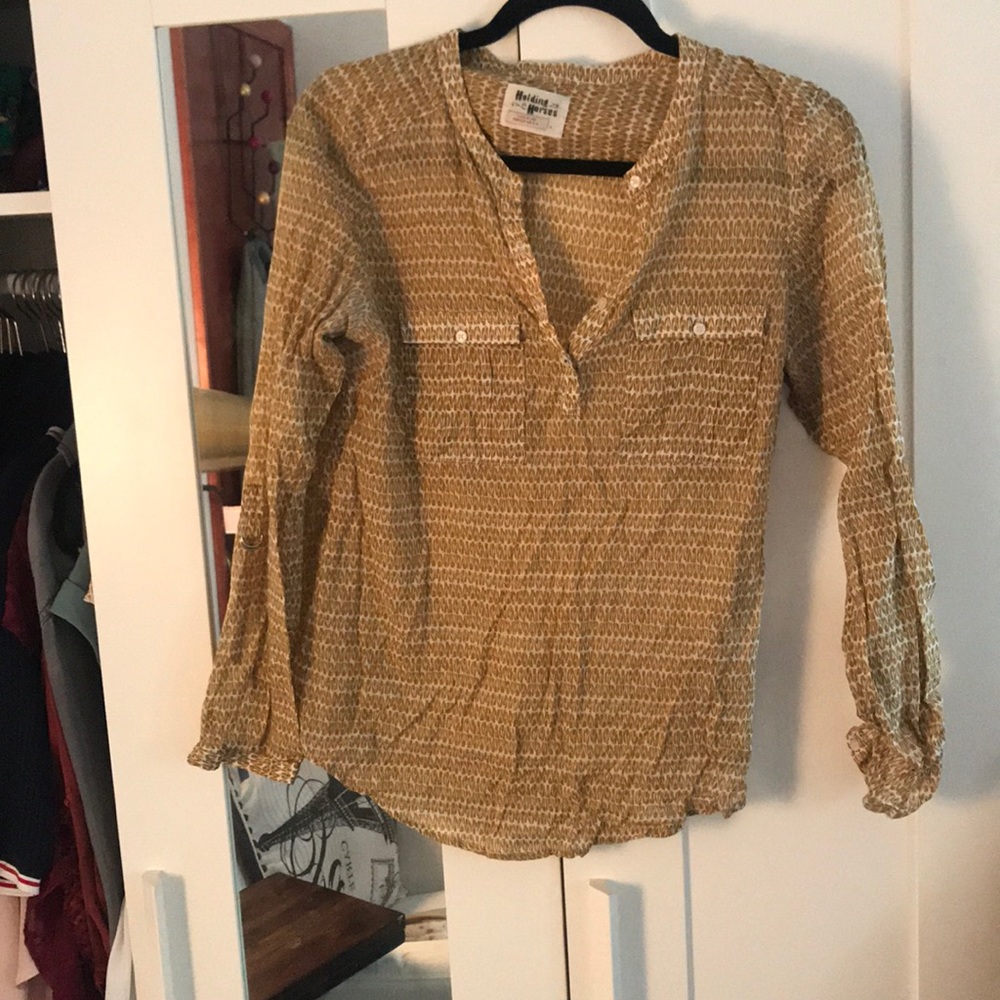 Anthropologie yellow blouse